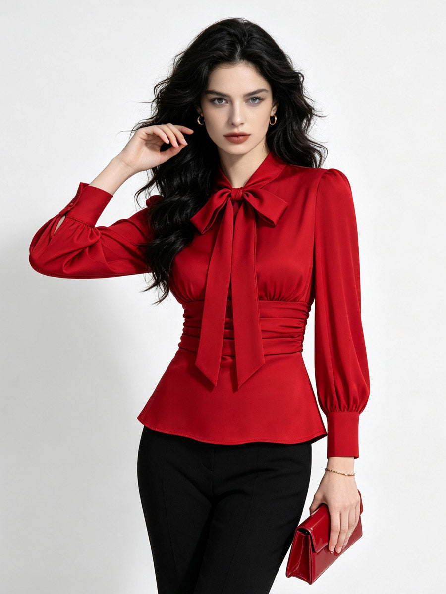 Shirt with Bow in Apricot – photo 7