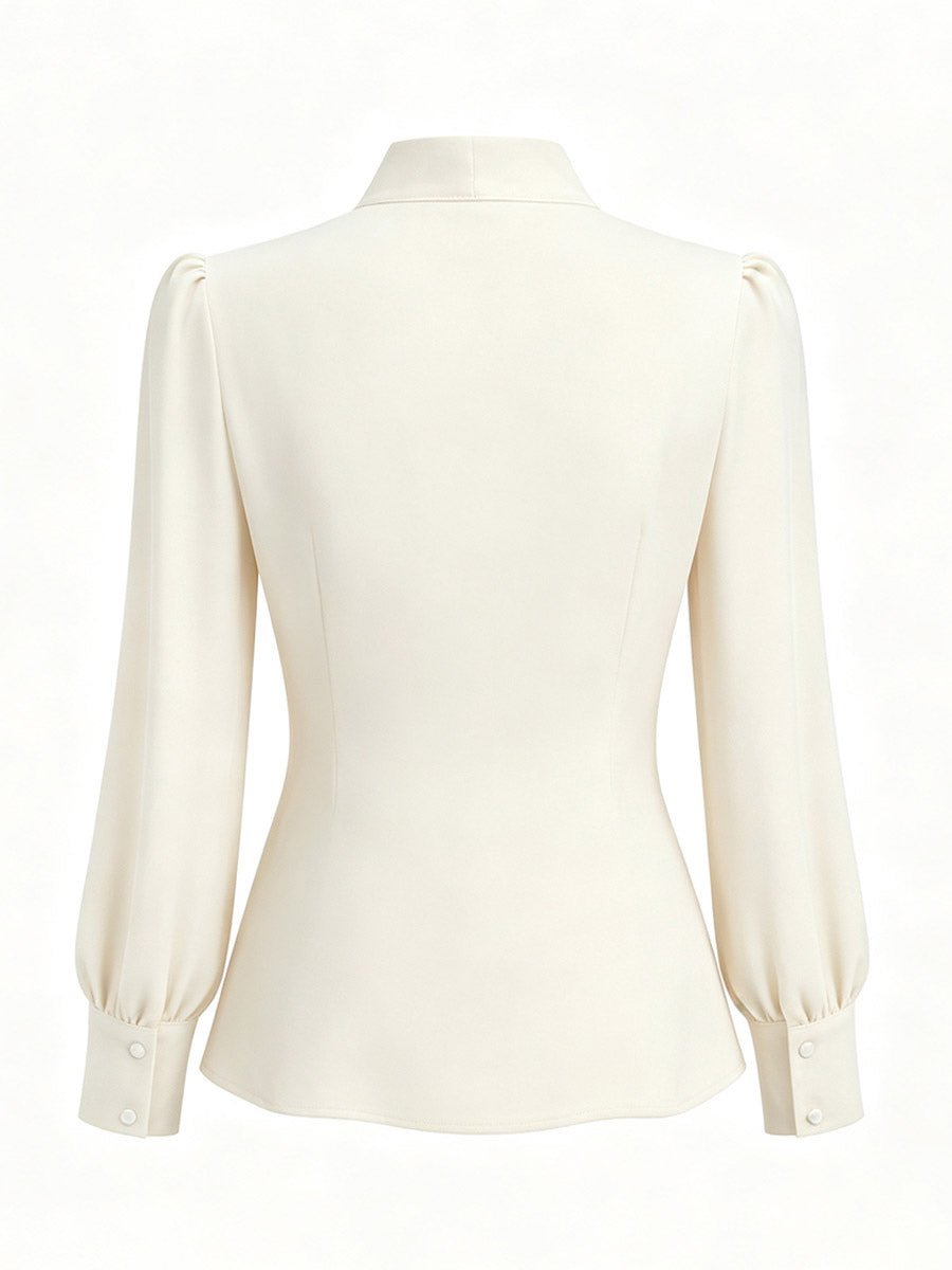 Shirt with Bow in Apricot – photo 3