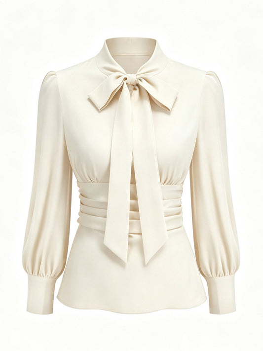 Shirt with Bow in Apricot – photo 2
