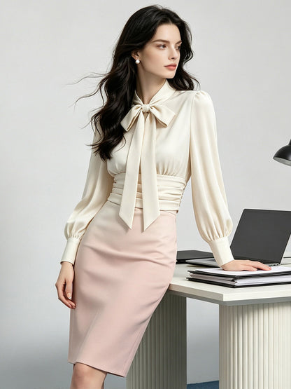 Shirt with Bow in Apricot – photo 1