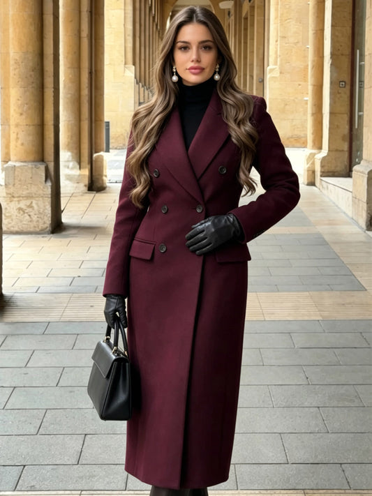 Trench Coat with Lapels in Burgundy – photo 1