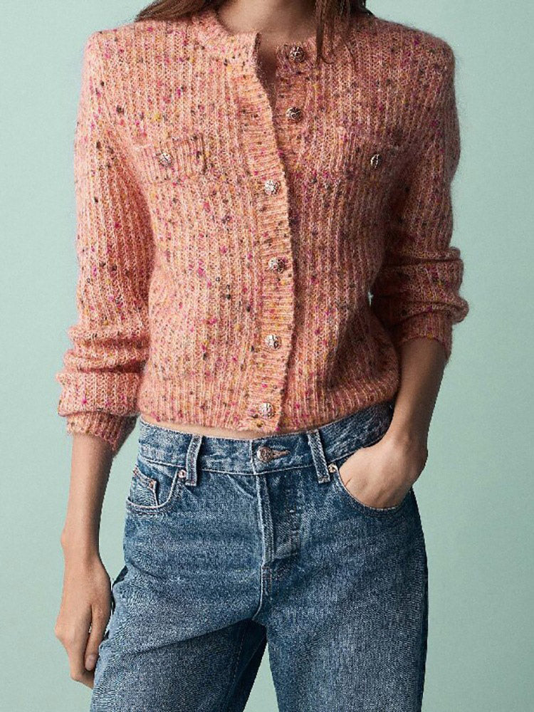 Crew-Neck Cardigan in Green – photo 6