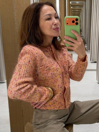 Crew-Neck Cardigan in Green – photo 10