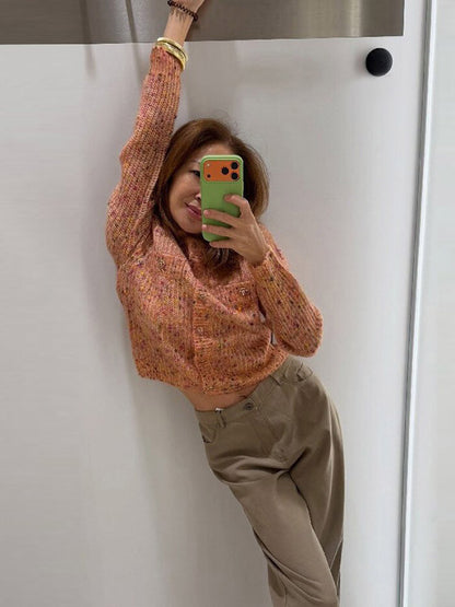 Crew-Neck Cardigan in Green – photo 11
