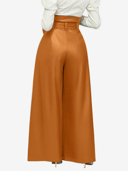 Zip-Up High-Waisted Trousers in Yellow – photo 3