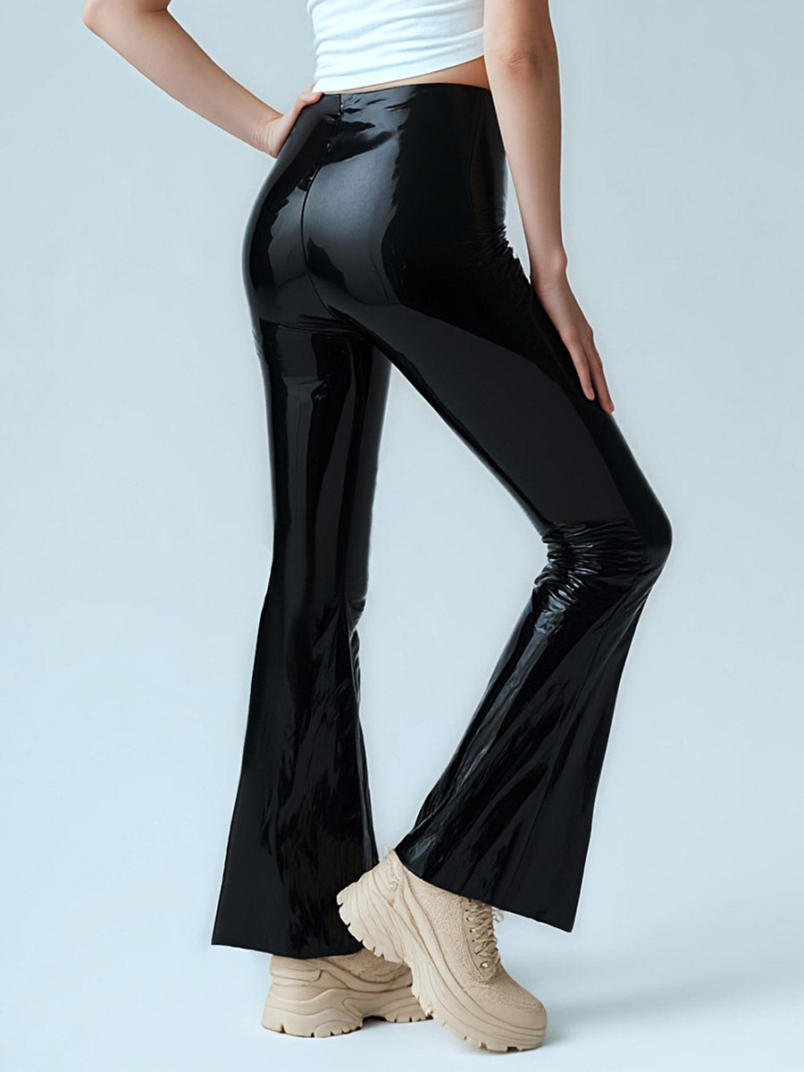 High-Waisted Flared Leggings in Black – photo 4
