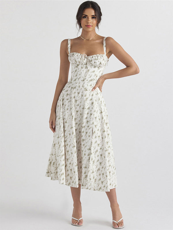 Sleeveless Midi Dress with Side Split in Red – photo 5