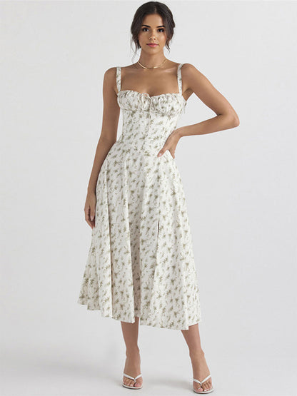 Sleeveless Midi Dress with Side Split in Red – photo 5