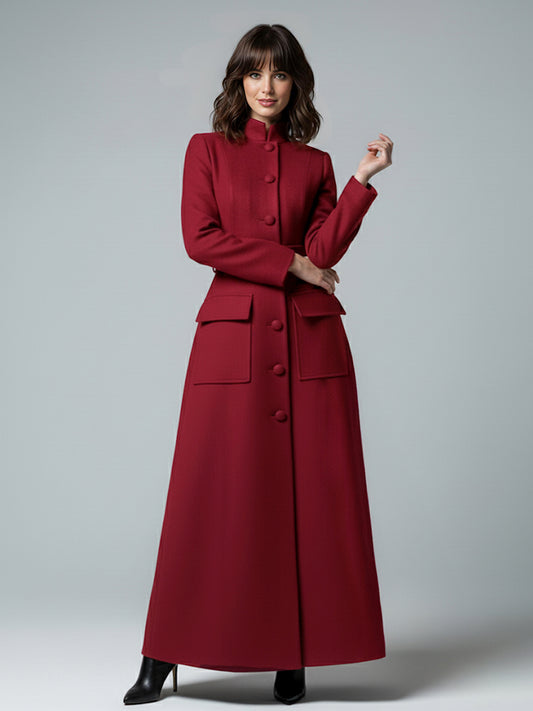Coat with Long Sleeves in Burgundy – photo 1