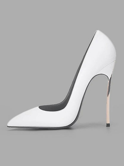 Pointed-Toe Stiletto Court Shoes in White – photo 3