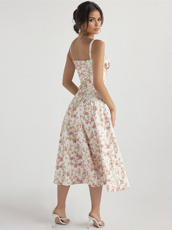 Sleeveless Midi Dress with Side Split in Red – photo 2