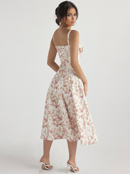 Sleeveless Midi Dress with Side Split in Red – photo 2