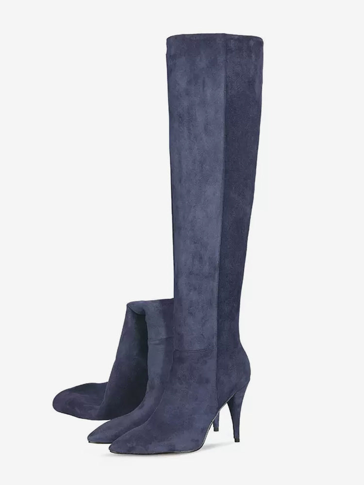 Square-Toe Kitten-Heel Mid-Calf Boots in Brown – photo 5