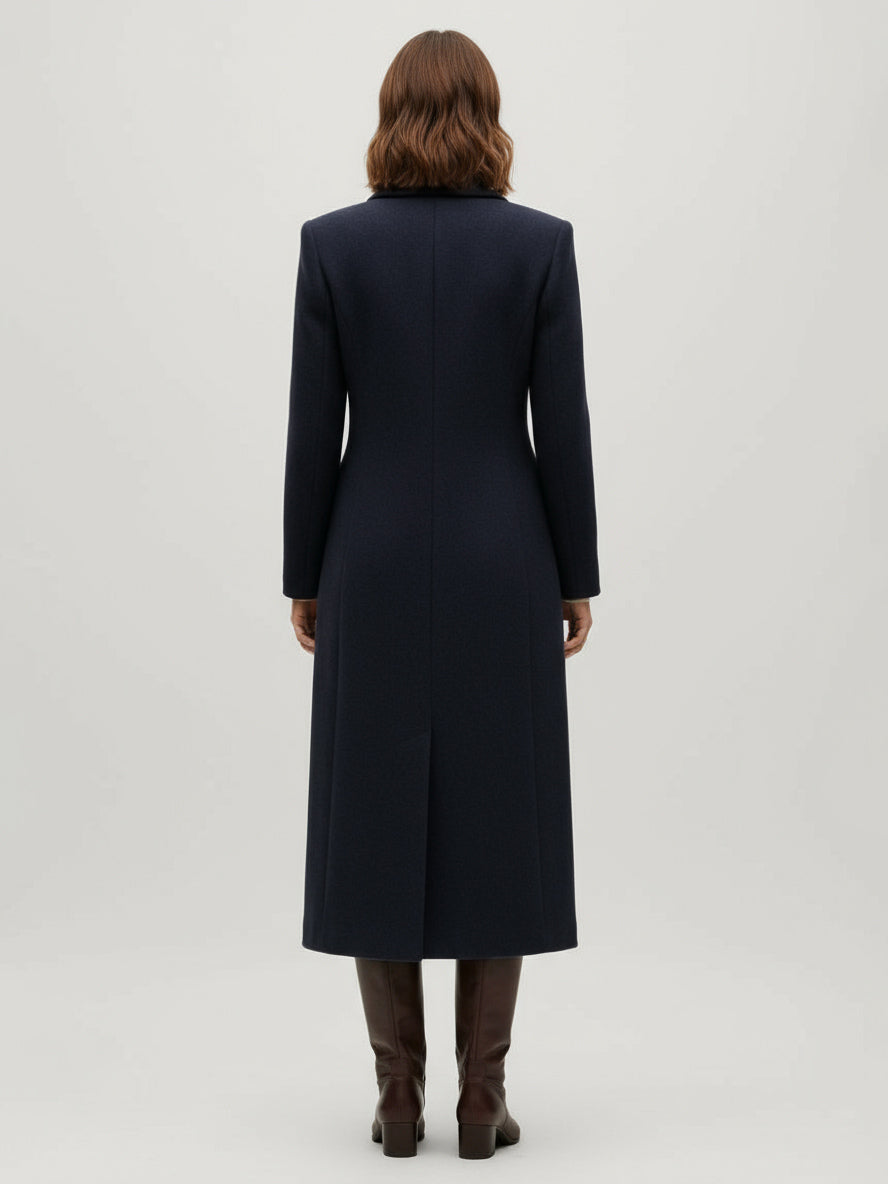 Double-Breasted Coat in Navy – photo 2