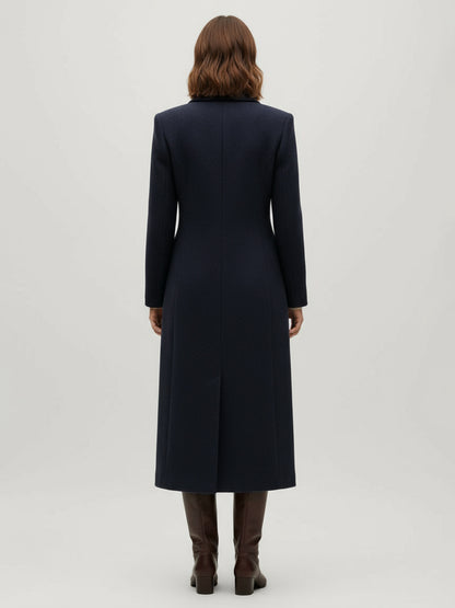 Double-Breasted Coat in Navy – photo 2