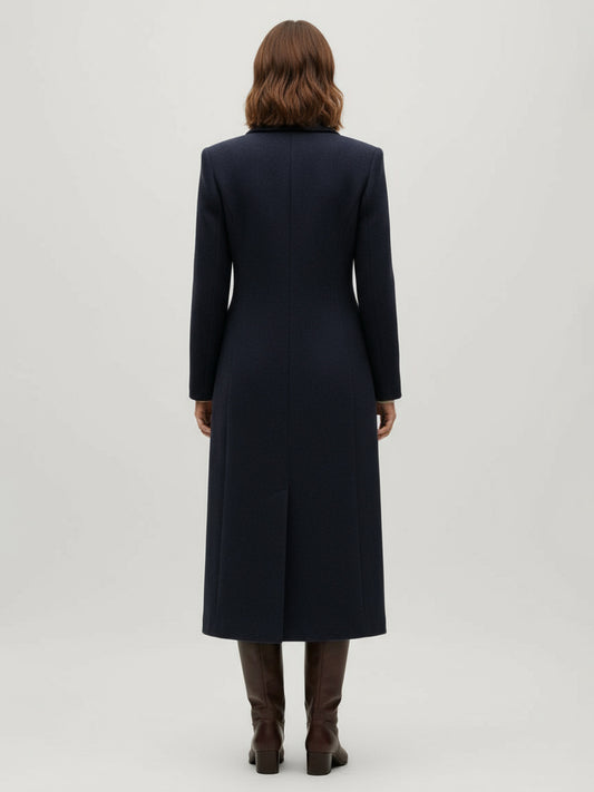 Double-Breasted Coat in Navy – photo 2