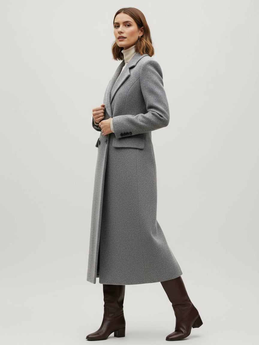 Double-Breasted Coat in Navy – photo 9