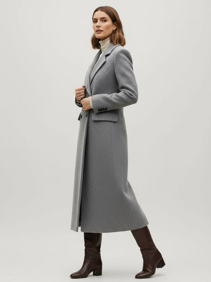 Double-Breasted Coat in Navy – photo 9