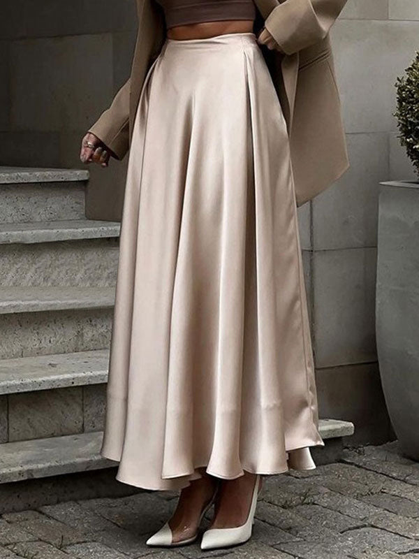 Satin Skirt in Khaki – photo 1