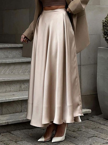 Satin Skirt in Khaki – photo 1