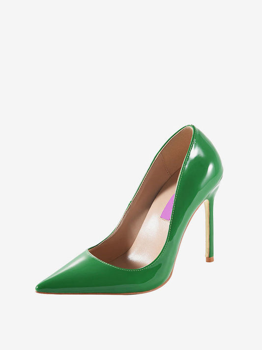 Pointed-Toe Stiletto Court Shoes in Green – photo 1