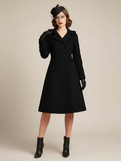 Double-Breasted Coat with Hood in Red – photo 12