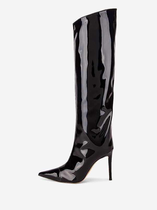 Stiletto Knee-High Boots in Red – photo 9
