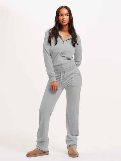 Zip-Up Two-Piece Set with Hood in Purple – photo 14