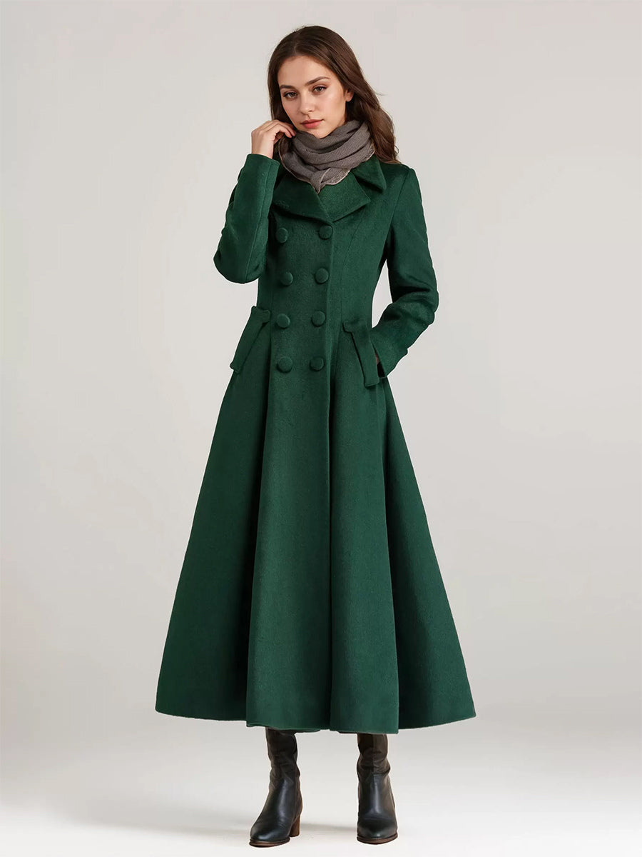 Double-Breasted Coat with Lapels in Navy – photo 11