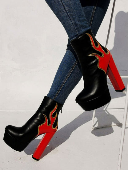 Block-Heel Platform Ankle Boots in Magenta – photo 7