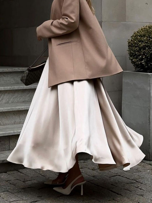 Satin Skirt in Khaki – photo 2