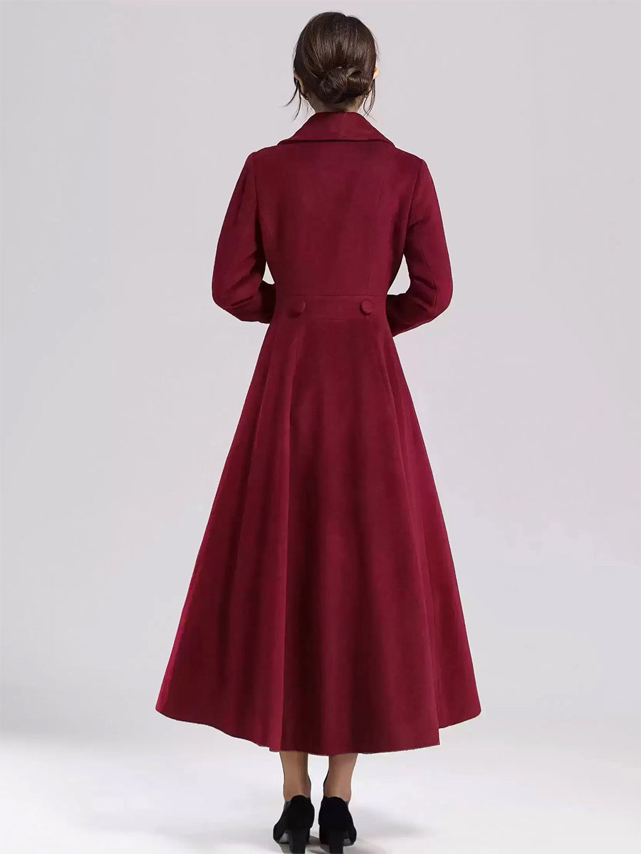 Double-Breasted Coat with Lapels in Navy – photo 5