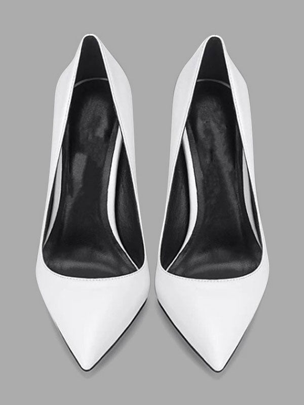 Pointed-Toe Stiletto Court Shoes in White – photo 2