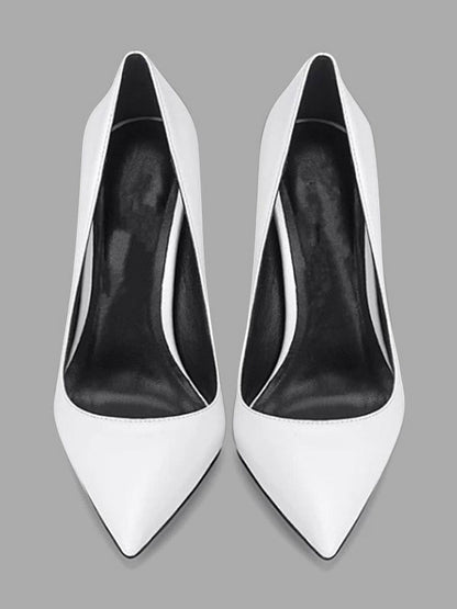 Pointed-Toe Stiletto Court Shoes in White – photo 2