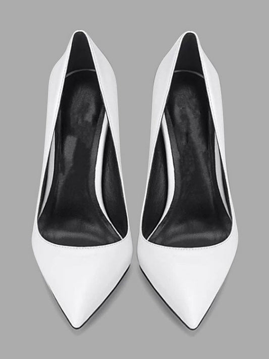 Pointed-Toe Stiletto Court Shoes in White – photo 2