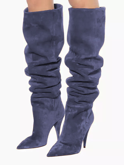 Square-Toe Kitten-Heel Mid-Calf Boots in Brown – photo 6