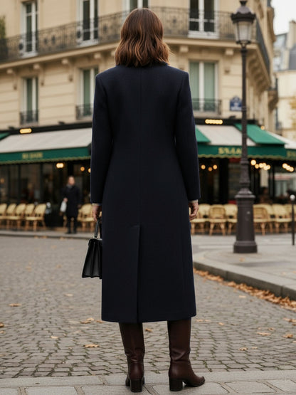 Double-Breasted Coat in Navy – photo 5
