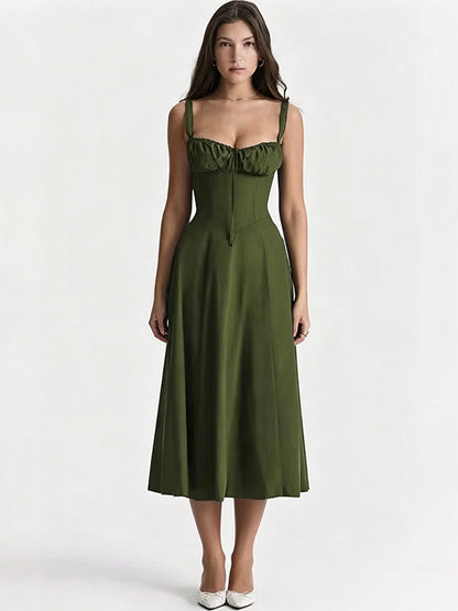 Sleeveless Midi Dress with Side Split in Red – photo 18