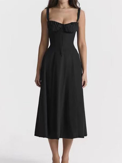 Sleeveless Midi Dress with Side Split in Red – photo 8