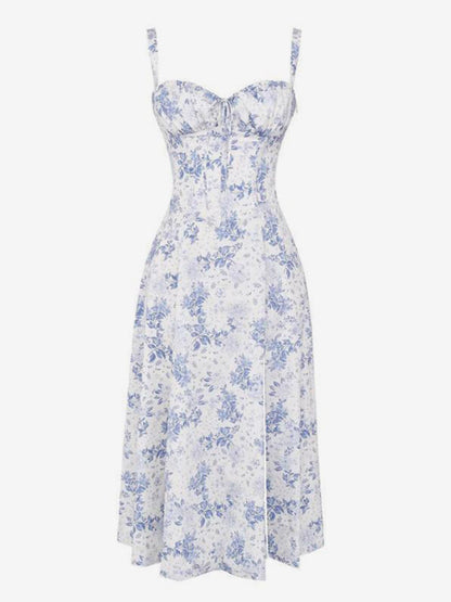 Sleeveless Midi Dress with Side Split in Red – photo 6