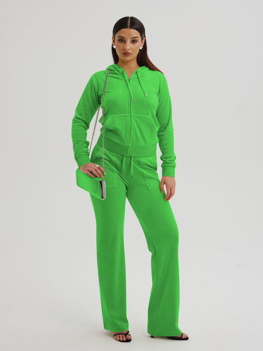 Zip-Up Two-Piece Set with Hood in Purple – photo 13