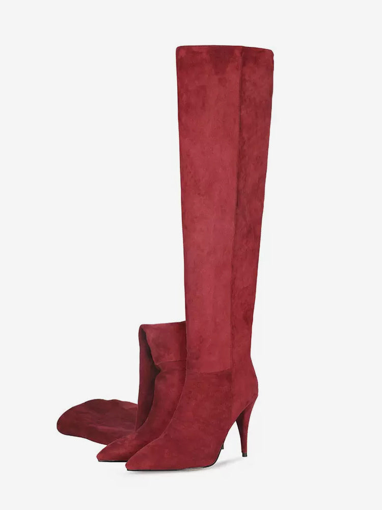Square-Toe Kitten-Heel Mid-Calf Boots in Brown – photo 7