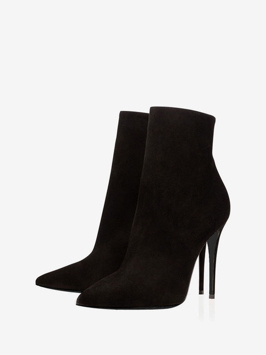 Pointed-Toe Stiletto Ankle Boots in Black – photo 1