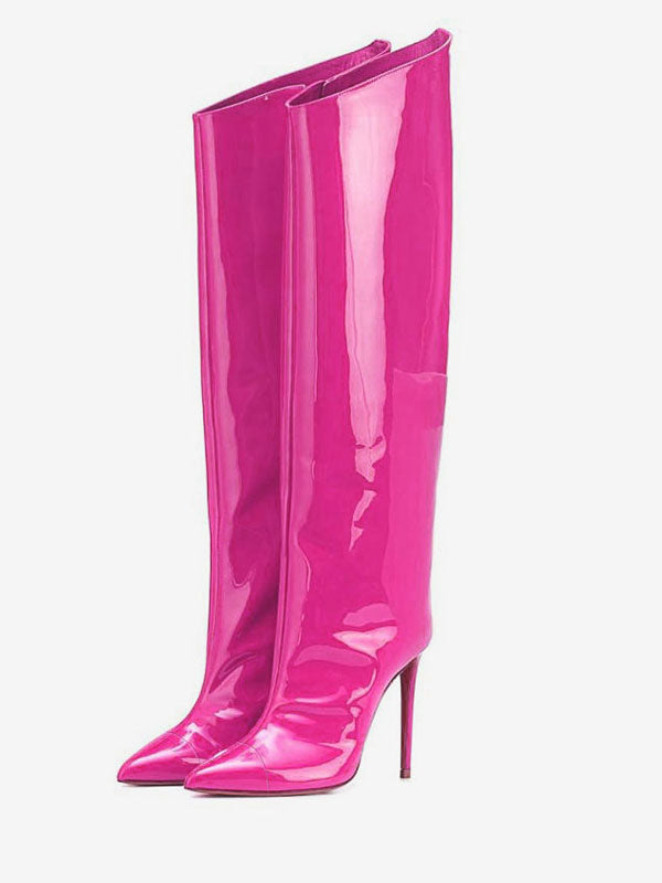 Stiletto Knee-High Boots in Red – photo 5