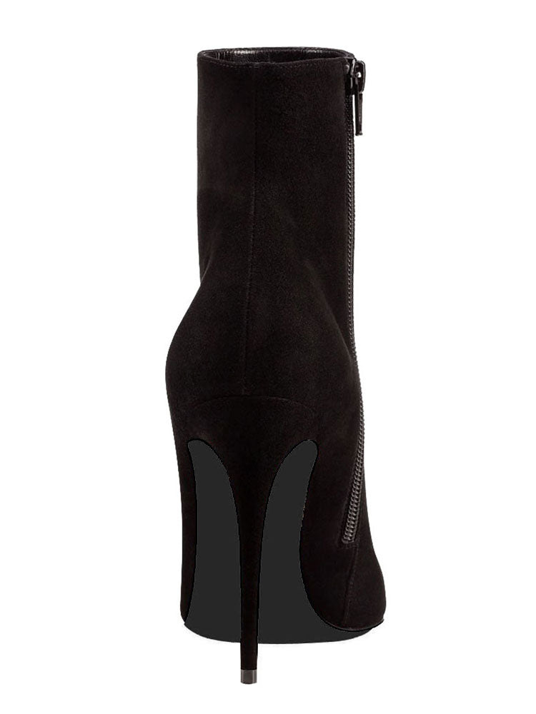 Pointed-Toe Stiletto Ankle Boots in Black – photo 8