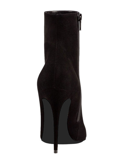 Pointed-Toe Stiletto Ankle Boots in Black – photo 8
