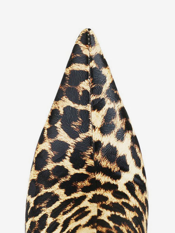Stiletto Leopard-Print Mid-Calf Boots in Leopard Print – photo 6