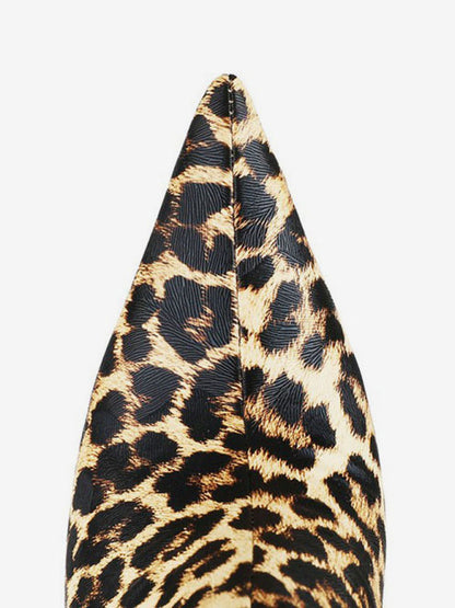 Stiletto Leopard-Print Mid-Calf Boots in Leopard Print – photo 6