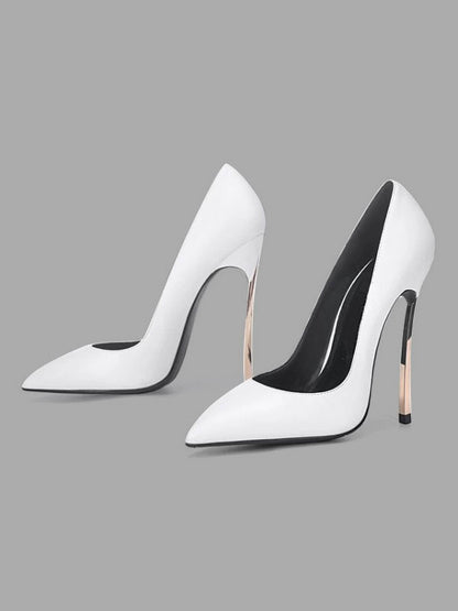 Pointed-Toe Stiletto Court Shoes in White – photo 4