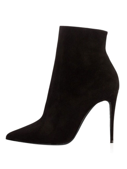 Pointed-Toe Stiletto Ankle Boots in Black – photo 9
